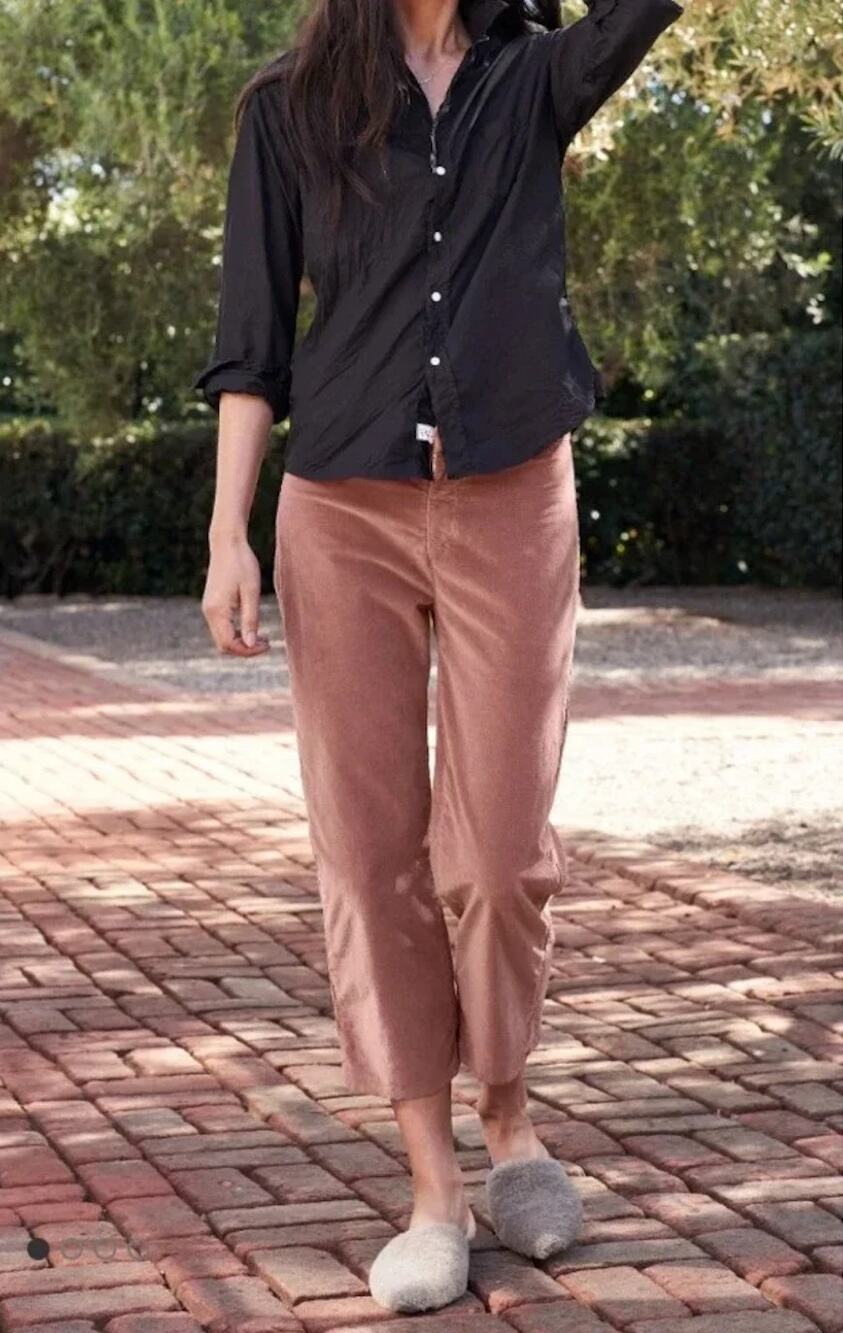 Frank & Eileen Kinsale Corduroy Cropped Pants Size 6 Terracotta